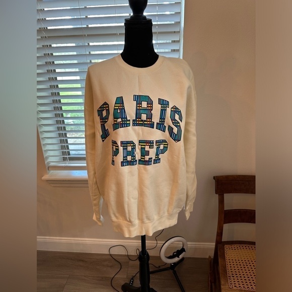 Free People x First Port Crewneck “Paris Prep” Sweatshirt - NWT size medium